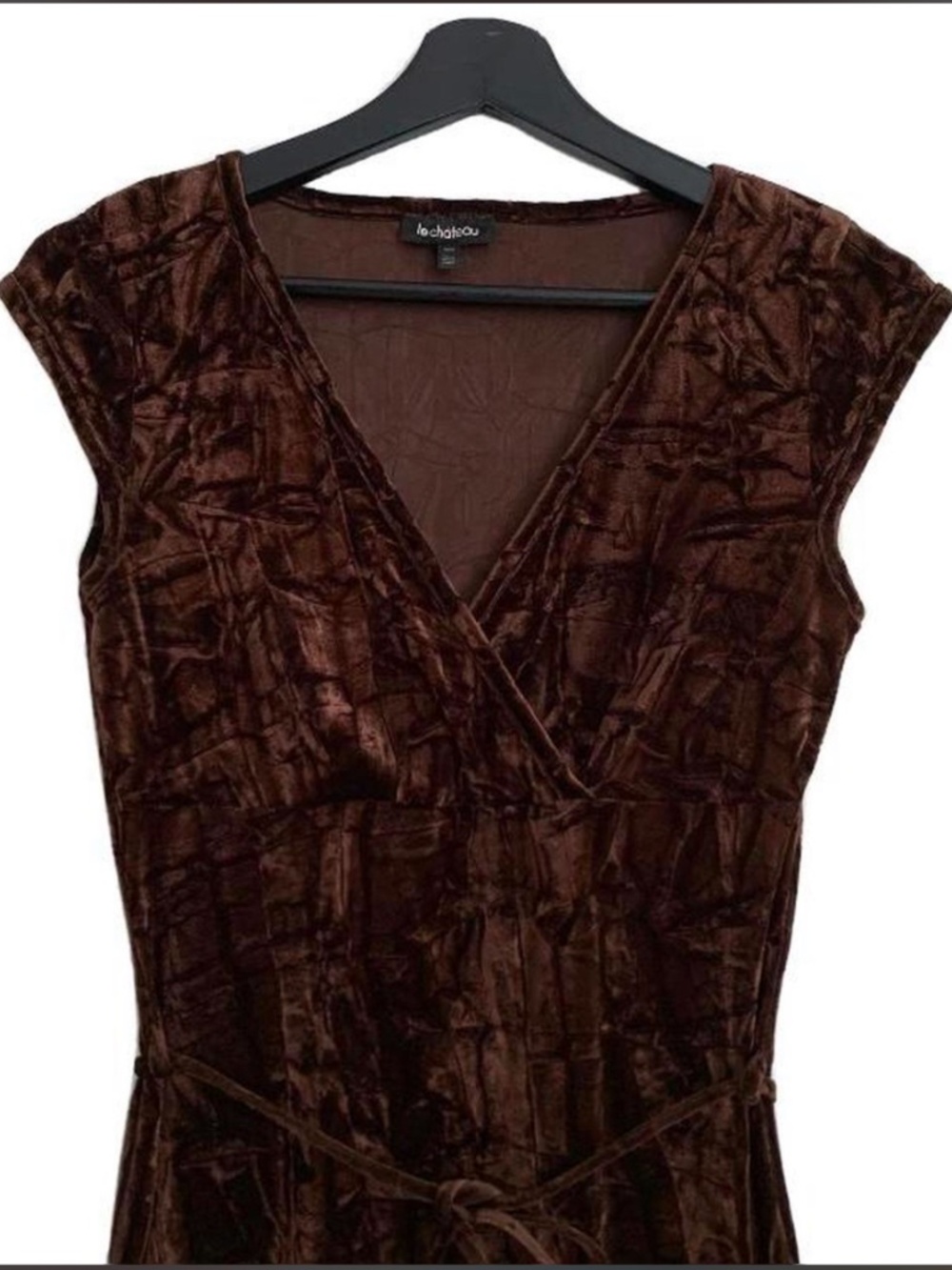 Vintage Brown Velvet Dress - Picture 3 of 5
